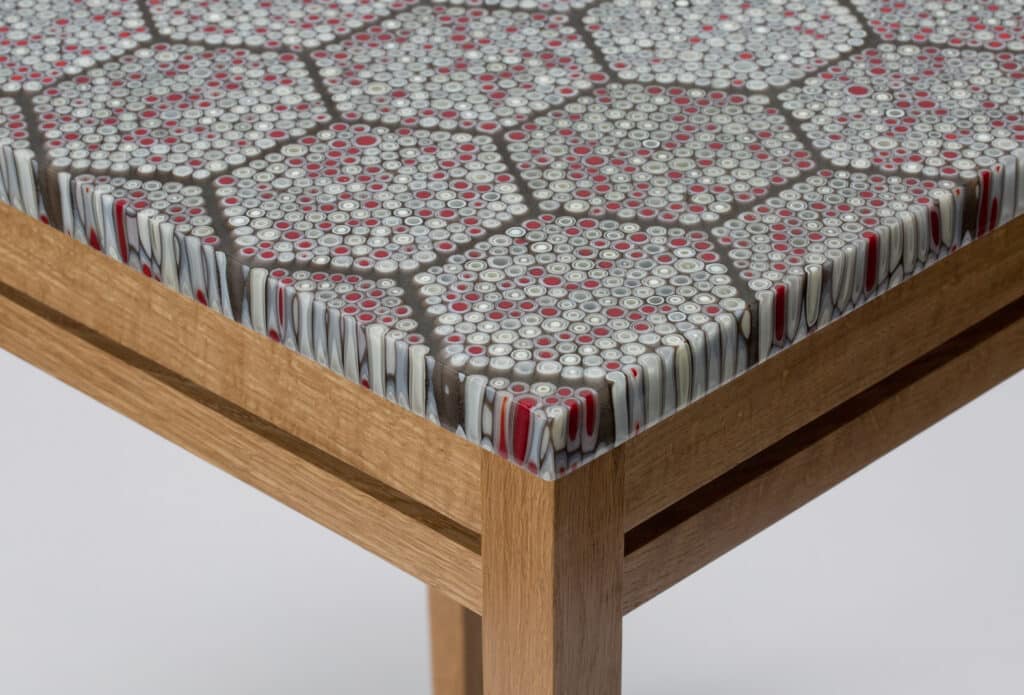 table with art work