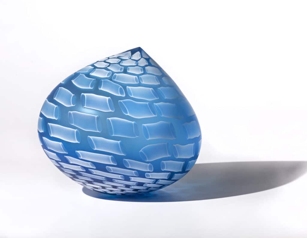 Blue glass artwork
