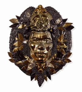 Artwork of a face made of glass