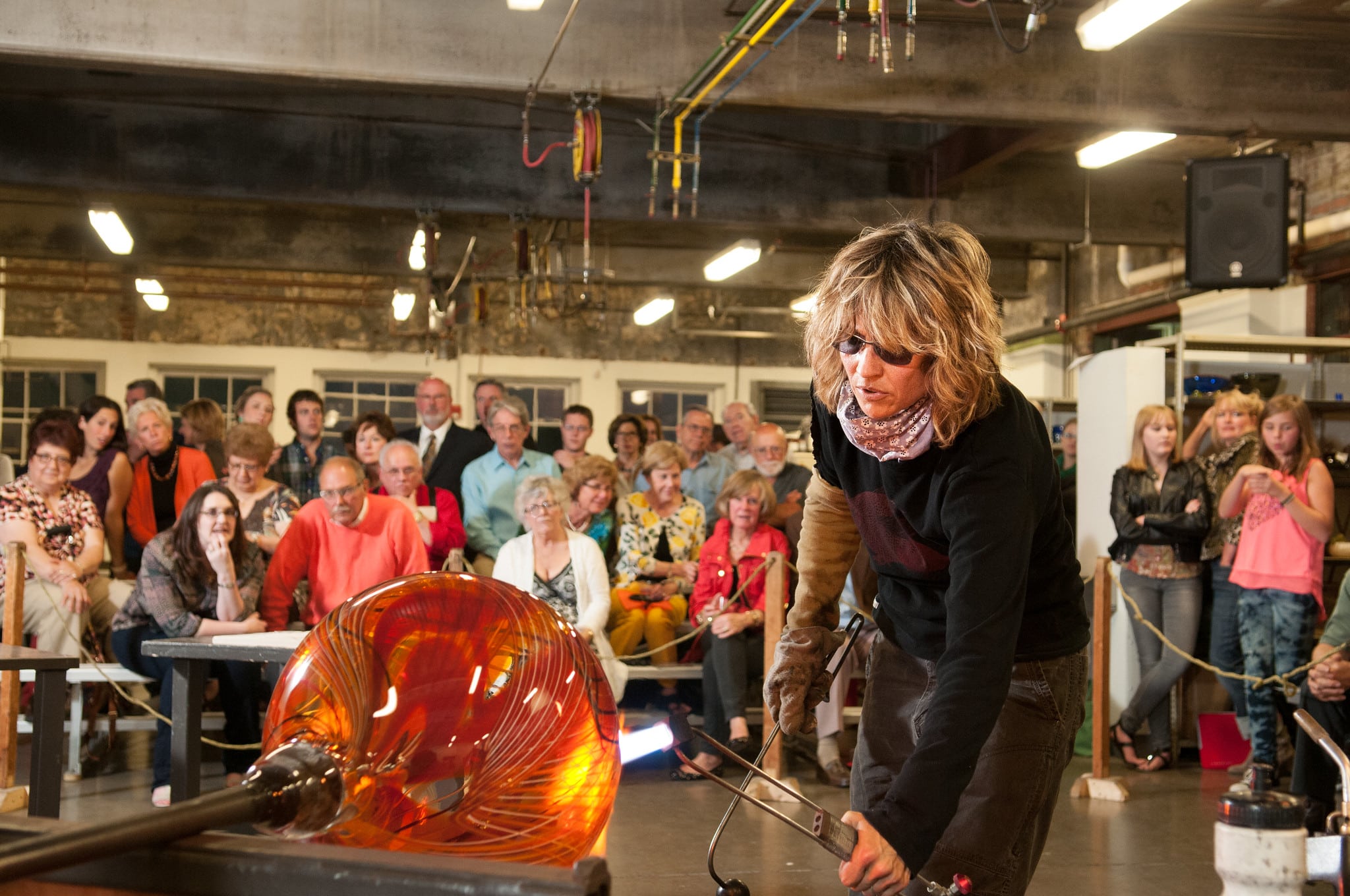 woman working with glass