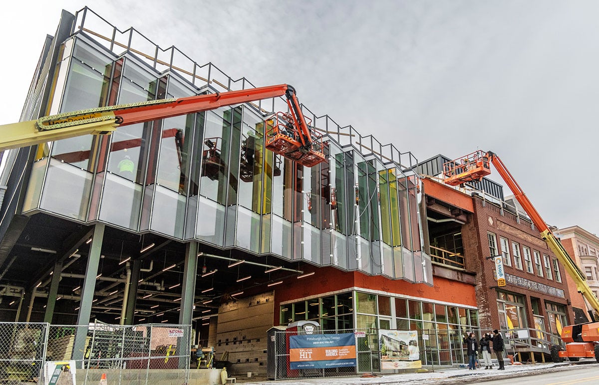 Construction at Pittsburgh Glass Center