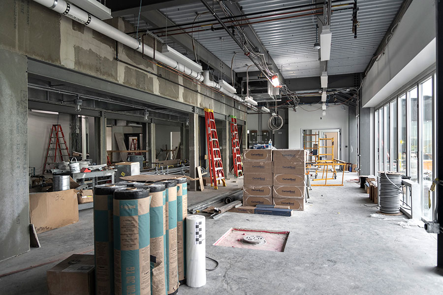 Construction at Pittsburgh Glass Center