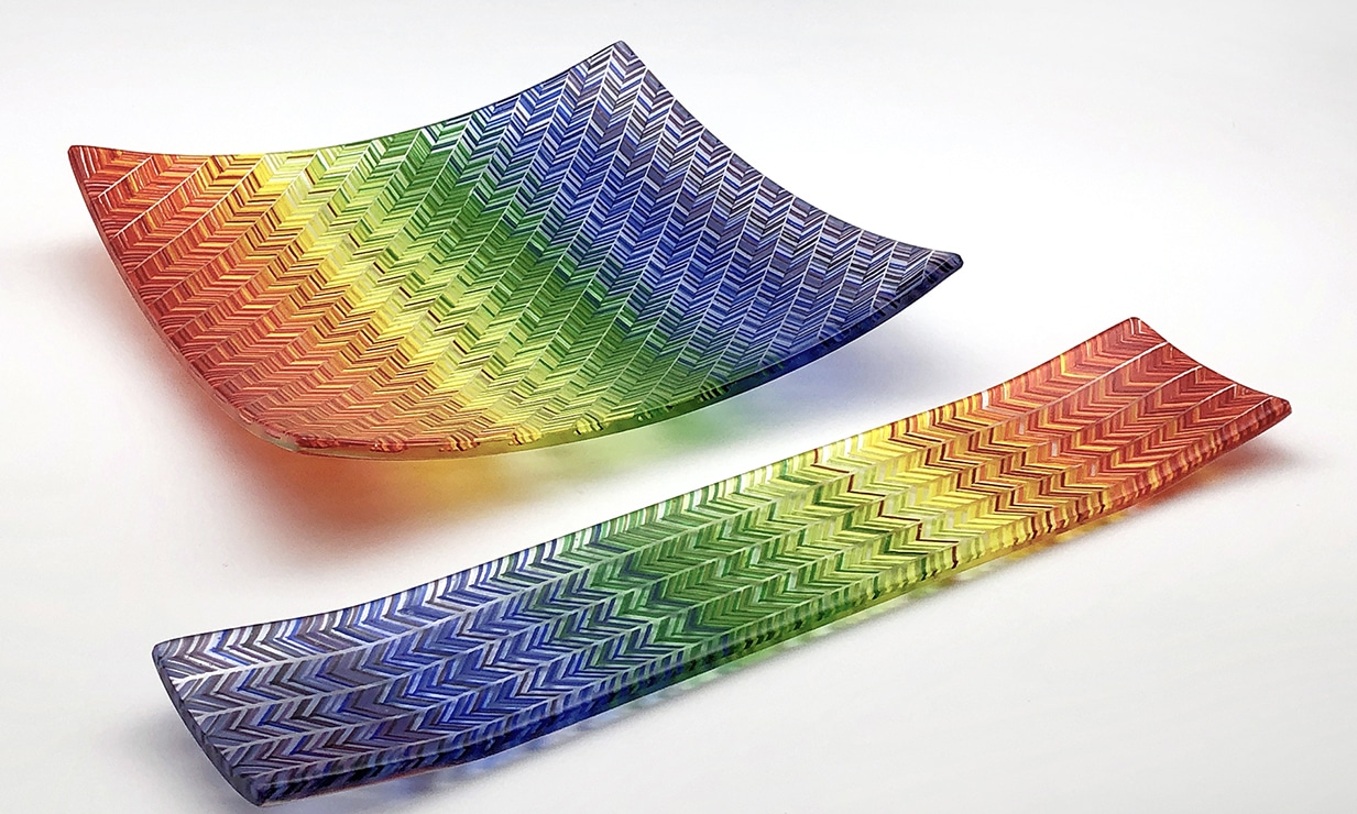 Richard Parrish colorful fused platters