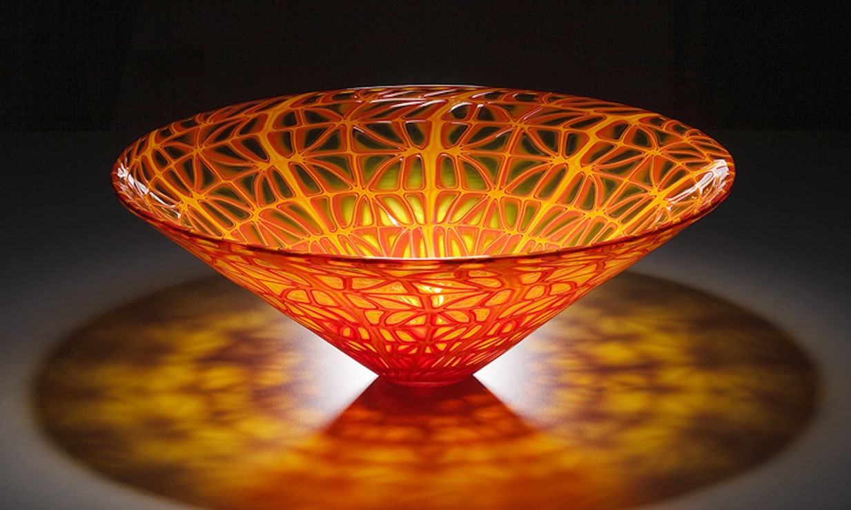 orange blown glass bowl