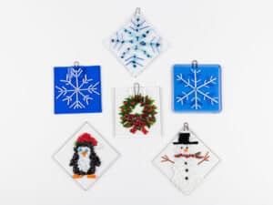 colorful fused glass ornaments