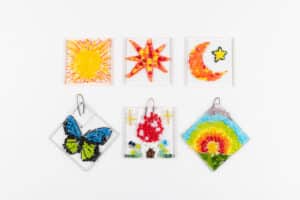 Fused glass suncatchers of all colors