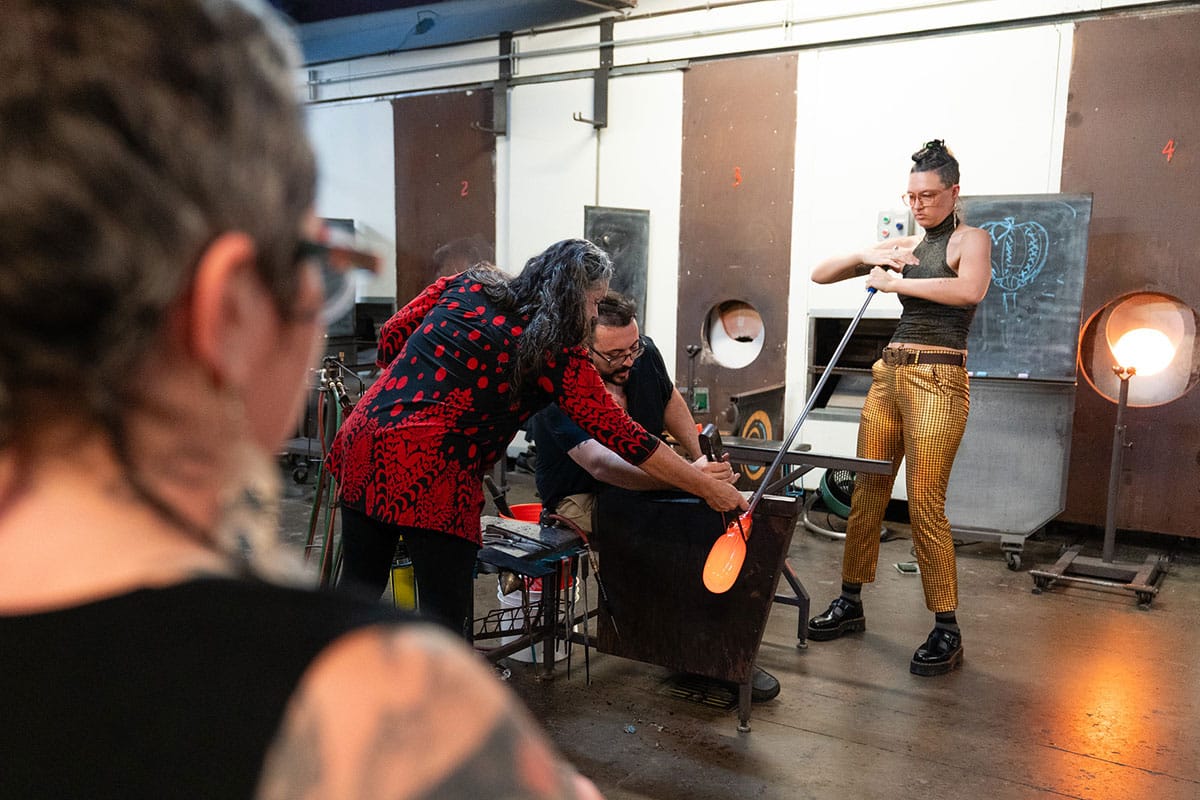 Glassblowing demonstration at Art on Fire