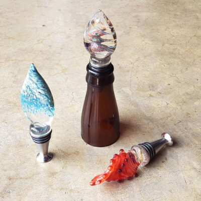 Flameworked bottle stoppers