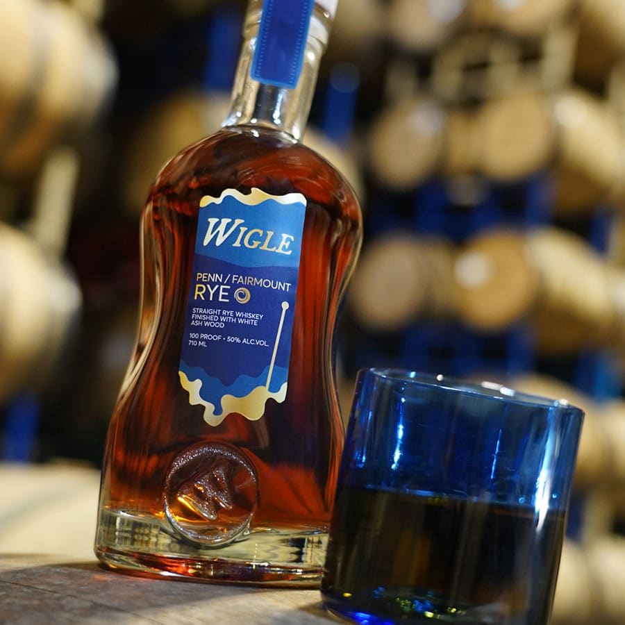 Penn/Fairmount x Wigle Whiskey limited edition bottles