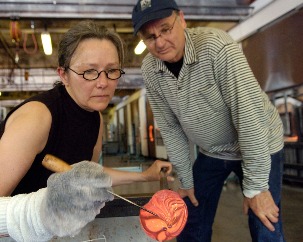 Kathleen Mulcahy and Ron Desmett at Pittsburgh Glass Center