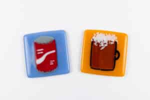 Fused glass coaster
