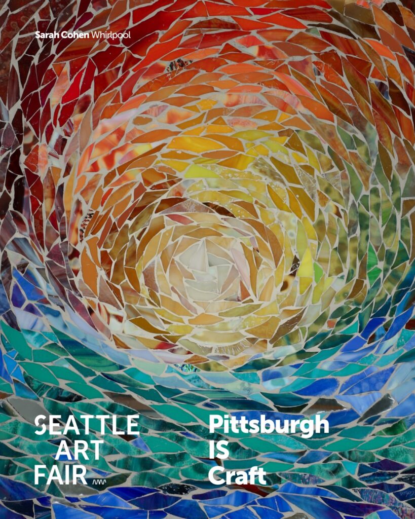 Seattle Art Fair flyer featuring artwork by Sarah Cohen