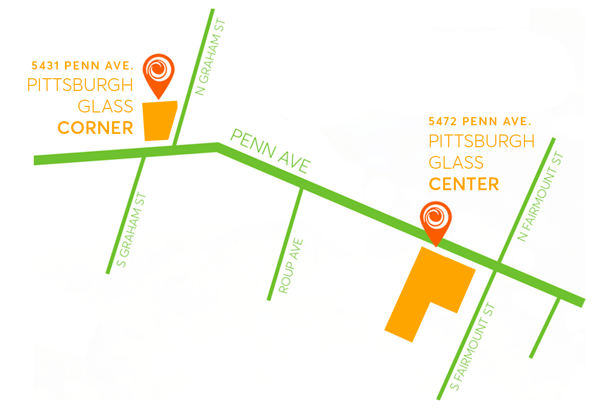Pittsburgh Glass Corner map