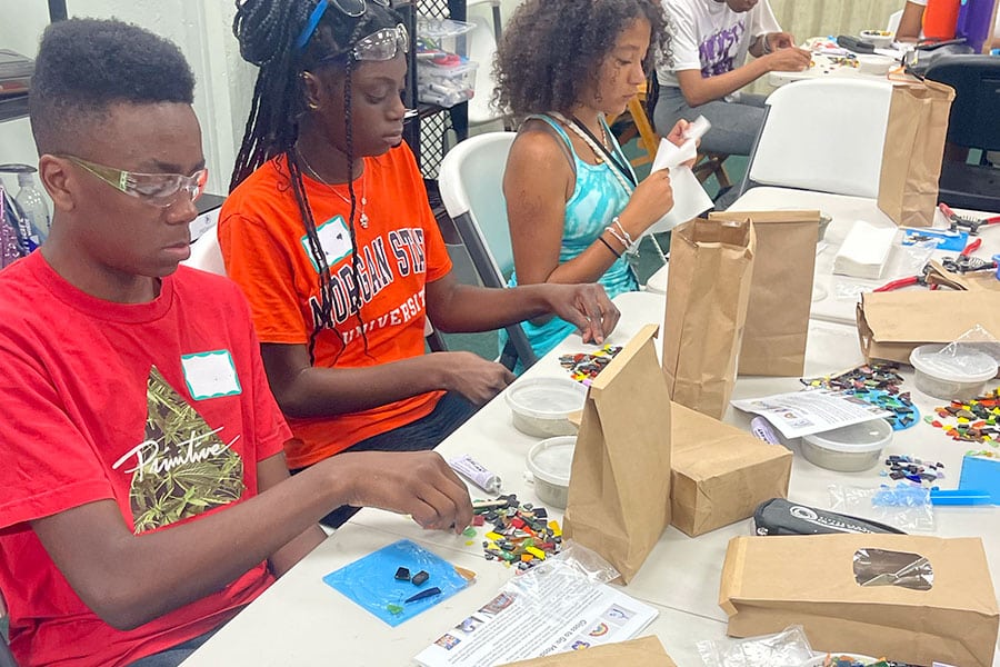 Glass mosaic activity
